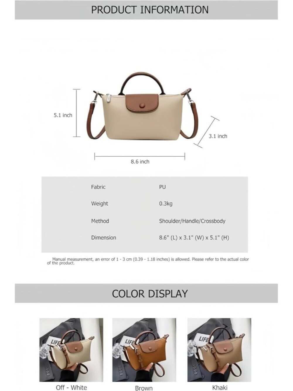 Women's Bags leather Off-white Autumn New Shoulder Handbags Fashionable Purses